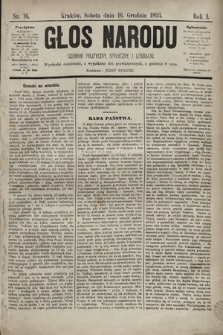 Głos Narodu : dziennik polityczny, społeczny i literacki. 1893, nr 16