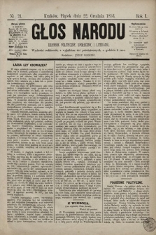 Głos Narodu : dziennik polityczny, społeczny i literacki. 1893, nr 21