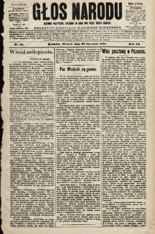 Głos Narodu : dziennik polityczny, założony w roku 1893 przez Józefa Rogosza (wydanie południowe). 1901, nr 24
