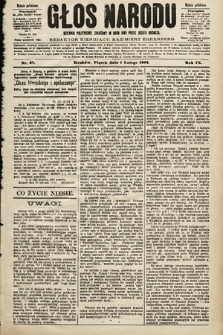 Głos Narodu : dziennik polityczny, założony w roku 1893 przez Józefa Rogosza (wydanie południowe). 1901, nr 27
