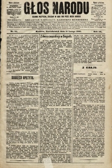 Głos Narodu : dziennik polityczny, założony w roku 1893 przez Józefa Rogosza (wydanie południowe). 1901, nr 34