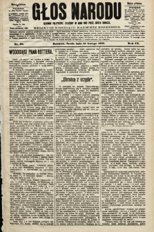 Głos Narodu : dziennik polityczny, założony w roku 1893 przez Józefa Rogosza (wydanie południowe). 1901, nr 36