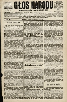 Głos Narodu : dziennik polityczny, założony w roku 1893 przez Józefa Rogosza (wydanie południowe). 1901, nr 37