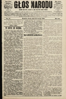 Głos Narodu : dziennik polityczny, założony w roku 1893 przez Józefa Rogosza (wydanie południowe). 1901, nr 42