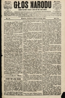 Głos Narodu : dziennik polityczny, założony w roku 1893 przez Józefa Rogosza (wydanie południowe). 1901, nr 43