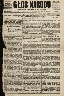 Głos Narodu : dziennik polityczny, założony w roku 1893 przez Józefa Rogosza (wydanie południowe). 1901, nr 45