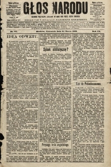 Głos Narodu : dziennik polityczny, założony w roku 1893 przez Józefa Rogosza (wydanie południowe). 1901, nr 67
