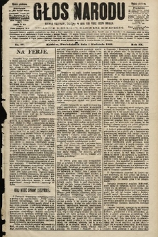 Głos Narodu : dziennik polityczny, założony w roku 1893 przez Józefa Rogosza (wydanie południowe). 1901, nr 75