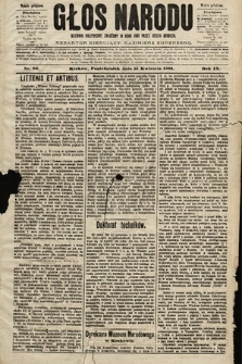 Głos Narodu : dziennik polityczny, założony w roku 1893 przez Józefa Rogosza (wydanie południowe). 1901, nr 86