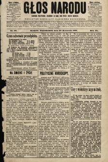 Głos Narodu : dziennik polityczny, założony w roku 1893 przez Józefa Rogosza (wydanie południowe). 1901, nr 98