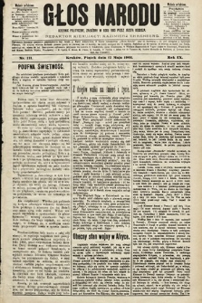 Głos Narodu : dziennik polityczny, założony w roku 1893 przez Józefa Rogosza (wydanie południowe). 1901, nr 111