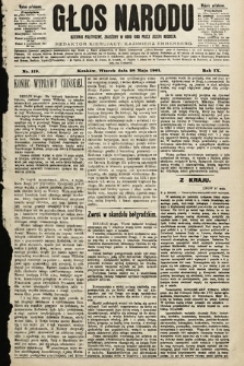 Głos Narodu : dziennik polityczny, założony w roku 1893 przez Józefa Rogosza (wydanie południowe). 1901, nr 119