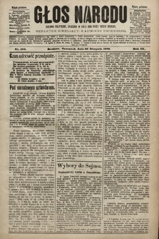 Głos Narodu : dziennik polityczny, założony w roku 1893 przez Józefa Rogosza (wydanie południowe). 1901, nr 196