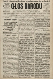 Głos Narodu : dziennik polityczny, założony w roku 1893 przez Józefa Rogosza (wydanie południowe). 1901, nr 224