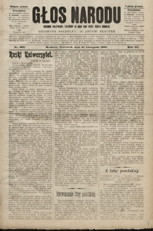 Głos Narodu : dziennik polityczny, założony w roku 1893 przez Józefa Rogosza (wydanie poranne). 1901, nr 267
