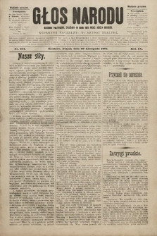 Głos Narodu : dziennik polityczny, założony w roku 1893 przez Józefa Rogosza (wydanie poranne). 1901, nr 274