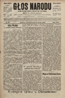 Głos Narodu : dziennik polityczny, założony w roku 1893 przez Józefa Rogosza (wydanie południowe). 1900, nr 43