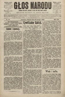 Głos Narodu : dziennik polityczny, założony w roku 1893 przez Józefa Rogosza (wydanie poranne). 1903, nr 57