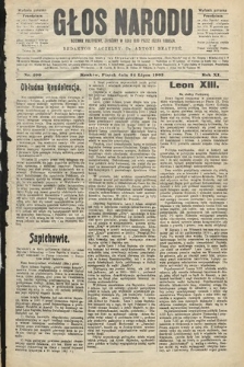 Głos Narodu : dziennik polityczny, założony w roku 1893 przez Józefa Rogosza (wydanie poranne). 1903, nr 200