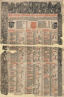 Nicolai de Shadek artium liberaliu[m] magistri Cracouien[sis] studij Ephemerides. Anno [...] 1525 [...]