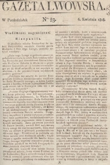 Gazeta Lwowska. 1818, nr 53