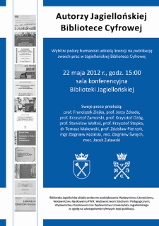 Autorzy Jagiellońskiej Bibliotece Cyfrowej