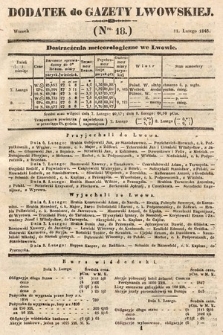 Dodatek do Gazety Lwowskiej : doniesienia urzędowe. 1845, nr 18