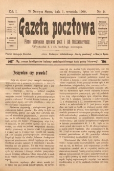 Gazeta Pocztowa : pismo poświęcone sprawom poczt i ich funkcyonaryuszy. 1900, nr 9