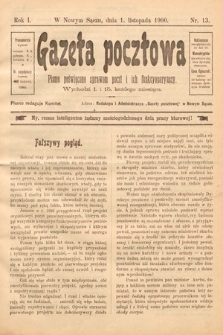 Gazeta Pocztowa : pismo poświęcone sprawom poczt i ich funkcyonaryuszy. 1900, nr 13