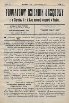 Powiatowy Dziennik Urzędowy c. k. Starostwa i c. k. Rady szkolnej okręgowej w Krośnie. 1910, nr 18