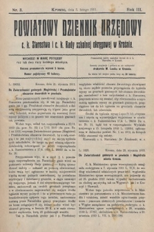 Powiatowy Dziennik Urzędowy c. k. Starostwa i c. k. Rady szkolnej okręgowej w Krośnie. 1911, nr 3