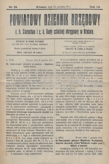 Powiatowy Dziennik Urzędowy c. k. Starostwa i c. k. Rady szkolnej okręgowej w Krośnie. 1911, nr 24