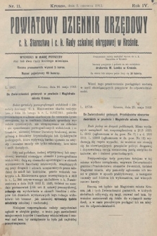 Powiatowy Dziennik Urzędowy c. k. Starostwa i c. k. Rady szkolnej okręgowej w Krośnie. 1912, nr 11