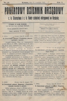 Powiatowy Dziennik Urzędowy c. k. Starostwa i c. k. Rady szkolnej okręgowej w Krośnie. 1913, nr 16