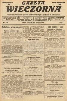 Gazeta Wieczorna. 1911, nr 218