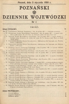 Poznański Dziennik Wojewódzki. 1938, nr 1