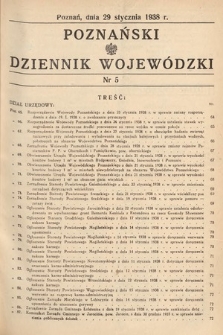 Poznański Dziennik Wojewódzki. 1938, nr 5