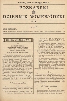 Poznański Dziennik Wojewódzki. 1938, nr 9