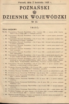 Poznański Dziennik Wojewódzki. 1938, nr 15