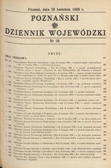 Poznański Dziennik Wojewódzki. 1938, nr 20