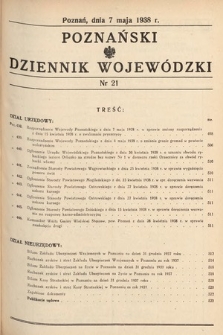 Poznański Dziennik Wojewódzki. 1938, nr 21