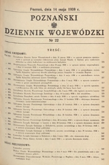 Poznański Dziennik Wojewódzki. 1938, nr 22