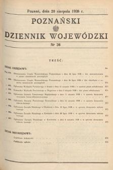 Poznański Dziennik Wojewódzki. 1938, nr 36