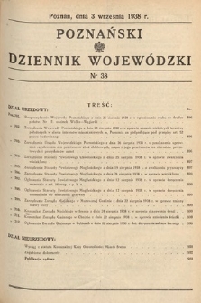 Poznański Dziennik Wojewódzki. 1938, nr 38
