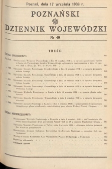 Poznański Dziennik Wojewódzki. 1938, nr 40