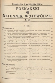 Poznański Dziennik Wojewódzki. 1938, nr 45