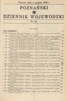 Poznański Dziennik Wojewódzki. 1938, nr 54