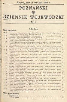 Poznański Dziennik Wojewódzki. 1939, nr 4