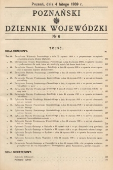 Poznański Dziennik Wojewódzki. 1939, nr 6