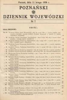 Poznański Dziennik Wojewódzki. 1939, nr 7